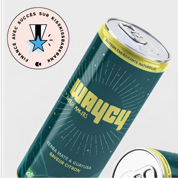 waycy boisson energisante mate guayusa pack canette kiss kiss bank bank